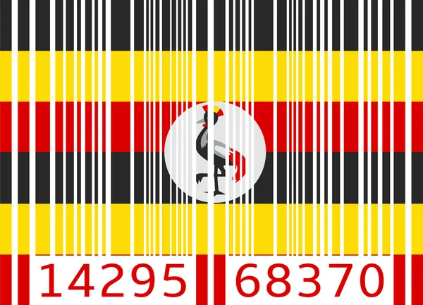 Streckkod flagga uganda — Stock vektor