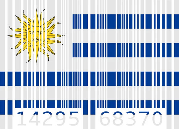 Streckkod flagga uruguay — Stock vektor