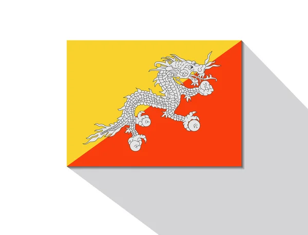 Bhutan long shadow flag — Stock Vector