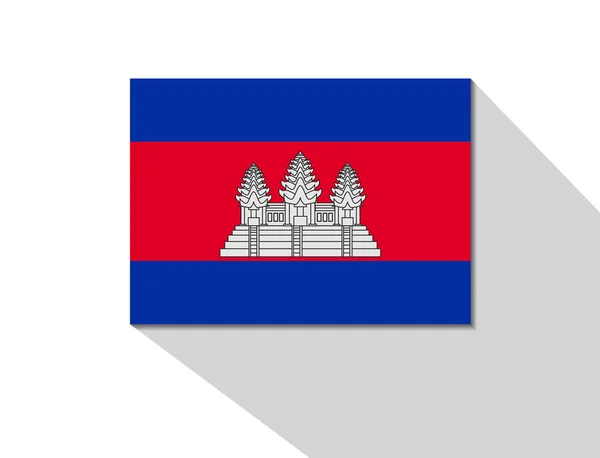 Cambodia bandeira longa sombra — Vetor de Stock