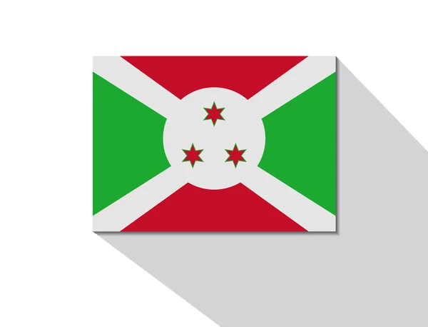 Vlag van Burundi lange schaduw — Stockvector