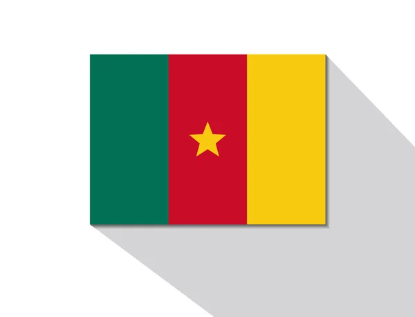 Bandiera lunga ombra del Camerun — Vettoriale Stock