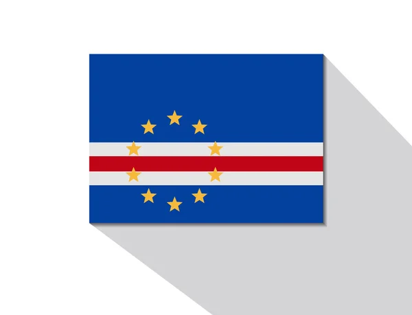 Vlag van Kaapverdië lange schaduw — Stockvector