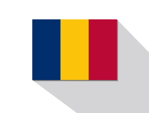 Chad bandiera ombra lunga — Vettoriale Stock