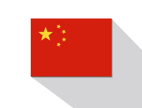 Chine drapeau ombre longue — Image vectorielle