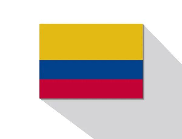 Colombia bandera de sombra larga — Archivo Imágenes Vectoriales