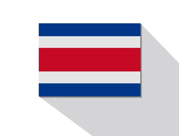 Costa Rica bandera de sombra larga — Vector de stock