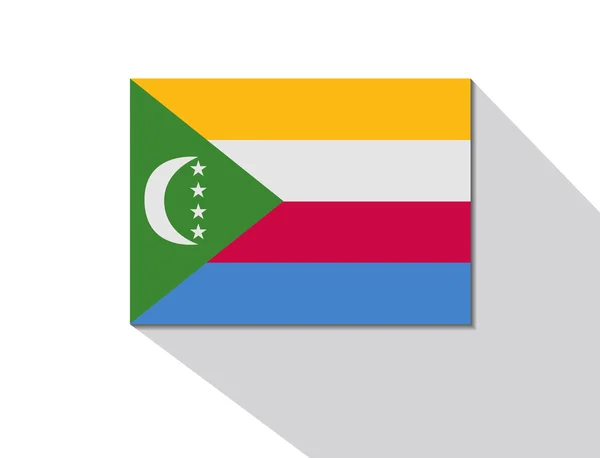 Drapeau ombragé long comores — Image vectorielle