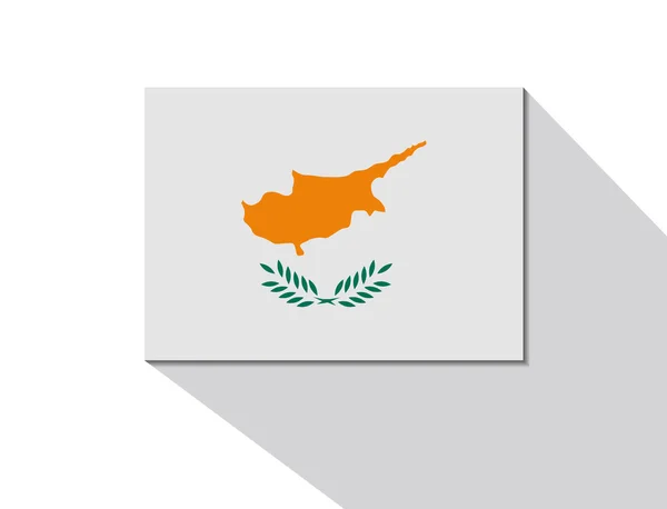 Ciprus bandiera lunga ombra — Vettoriale Stock