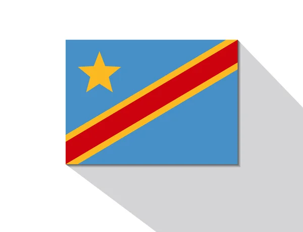 República democrática do Congo bandeira longa sombra — Vetor de Stock
