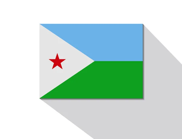 Djibouti bandera de sombra larga — Vector de stock