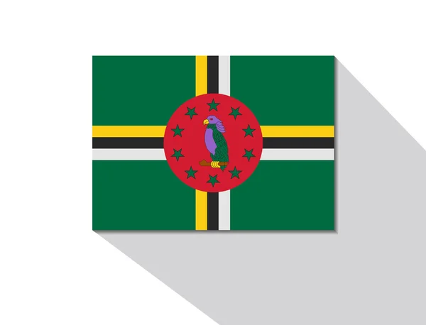 Dominica bandeira longa sombra — Vetor de Stock