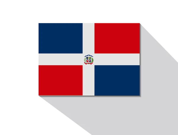 República Dominicana bandera de sombra larga — Vector de stock