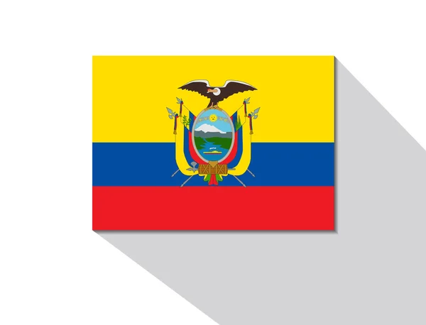 Vlajka Ekvádoru dlouhý stín — Stockový vektor