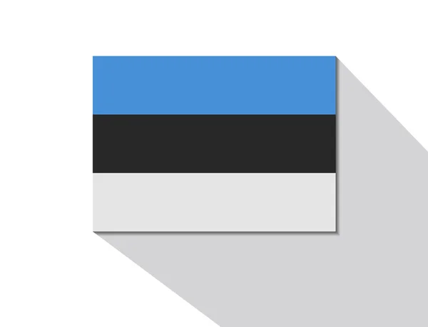 Estonia bandera de sombra larga — Vector de stock