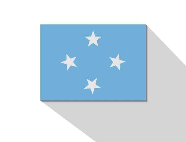 Micronesia bandera de sombra larga — Vector de stock