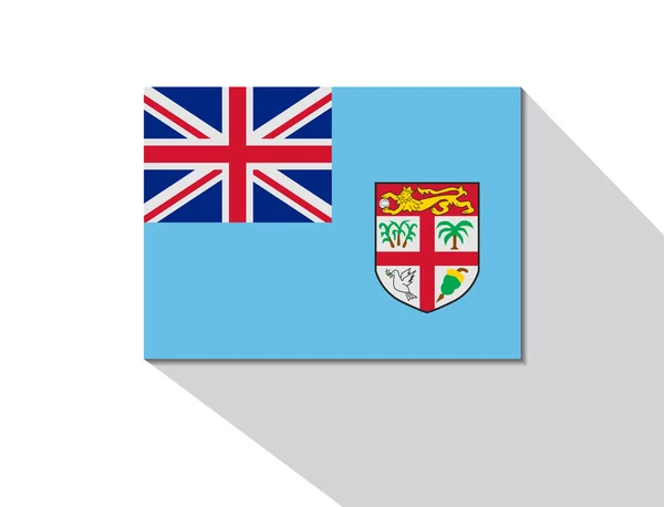 Fiji bandera de sombra larga — Vector de stock