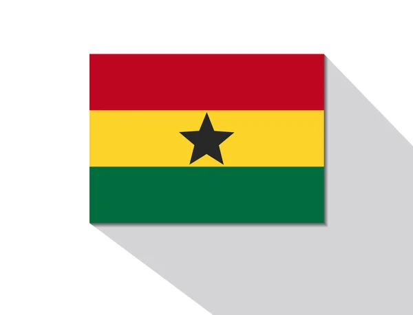 Ghana bandera de sombra larga — Vector de stock