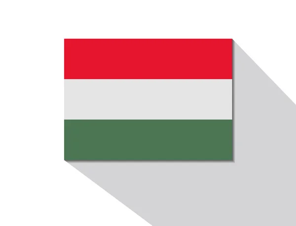 Hungary bandeira longa sombra — Vetor de Stock
