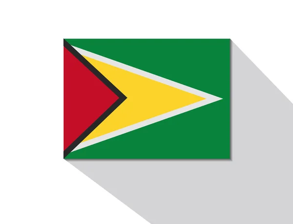 ガイアナの長い影の国旗 — ストックベクタ