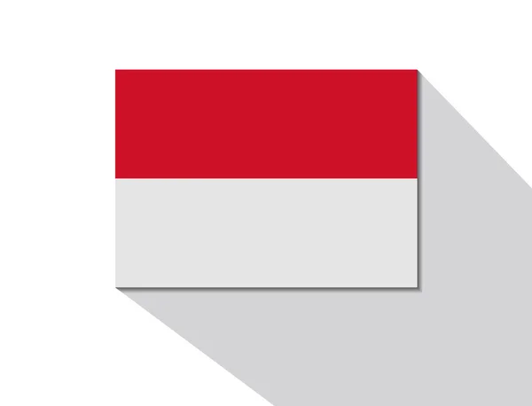 Indonesia bandera de sombra larga — Archivo Imágenes Vectoriales