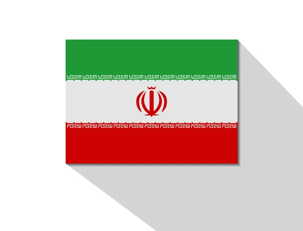 Iran bandeira longa sombra —  Vetores de Stock