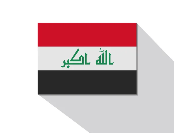 Iraq bandera de sombra larga — Vector de stock