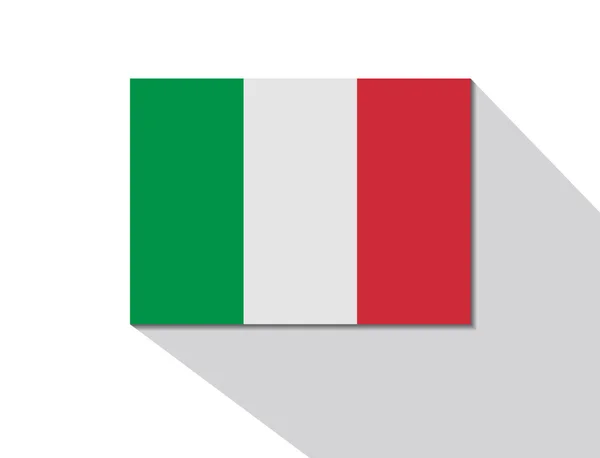 Italia bandiera lunga ombra — Vettoriale Stock