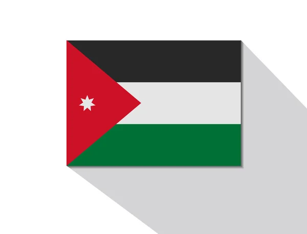 Jordanische Flagge mit langem Schatten — Stockvektor