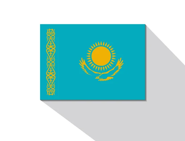 Kazakhstan bandera de sombra larga — Archivo Imágenes Vectoriales