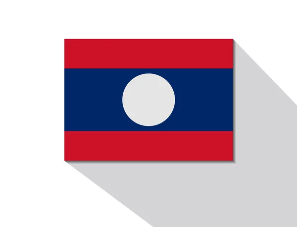 Laos bandeira longa sombra — Vetor de Stock