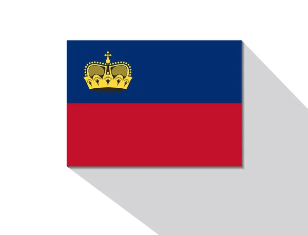 Vlag van Liechtenstein lange schaduw — Stockvector