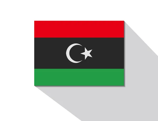 Bandera de sombra larga libya — Archivo Imágenes Vectoriales