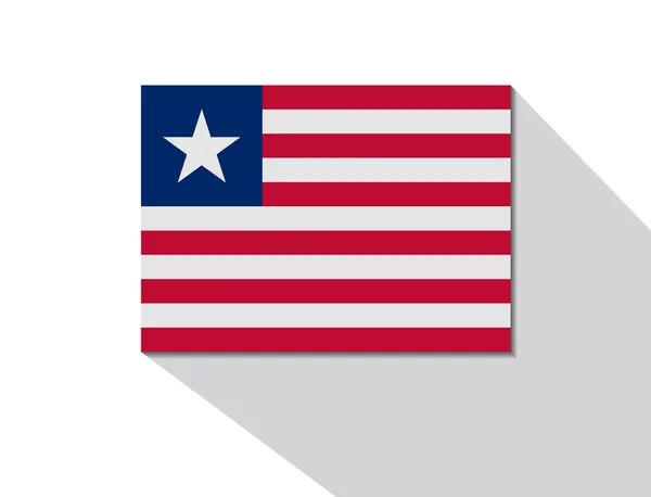 Liberia bandera de sombra larga — Archivo Imágenes Vectoriales