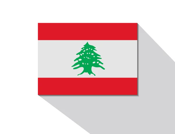 Lebanon long shadow flag — Stock Vector