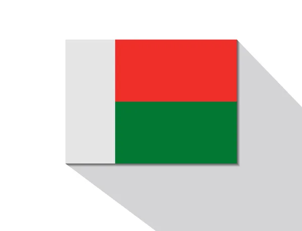 马达加斯加长长的影子国旗 — 图库矢量图片