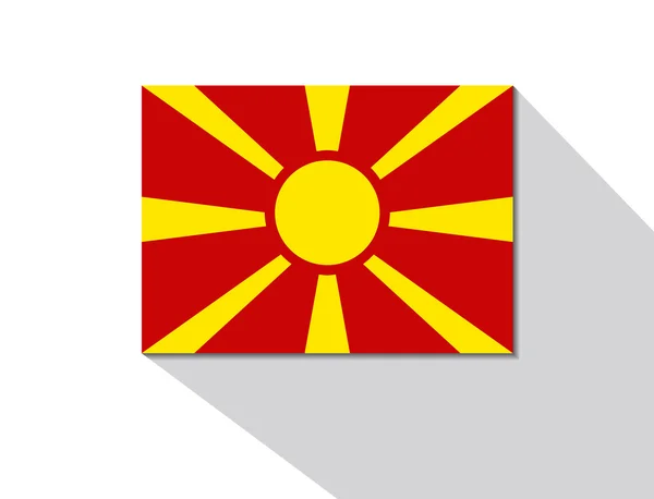 Bandera de sombra larga de macedonia — Archivo Imágenes Vectoriales