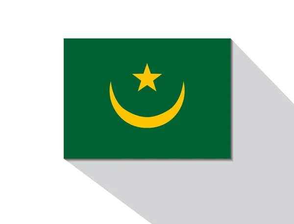 Mauritania bandera de sombra larga — Archivo Imágenes Vectoriales