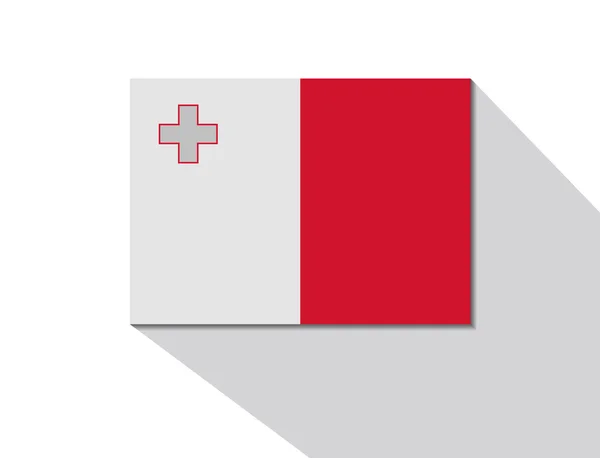 Malta bandera de sombra larga — Vector de stock