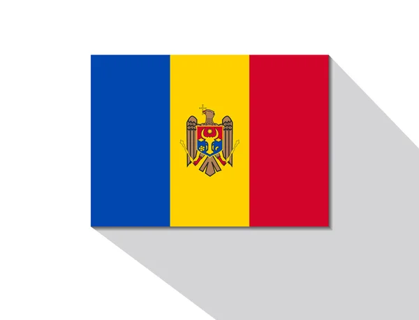 Moldova bandiera lunga ombra — Vettoriale Stock