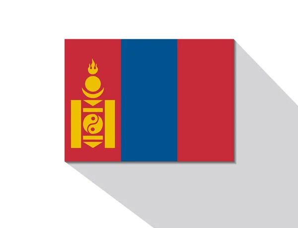 Drapeau ombre longue mongolia — Image vectorielle