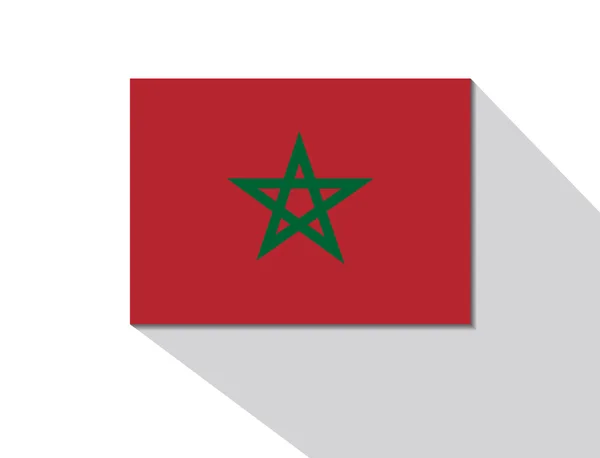 Marokko lange schaduw vlag — Stockvector