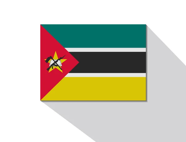 Flaga Mozambiku długi cień — Wektor stockowy