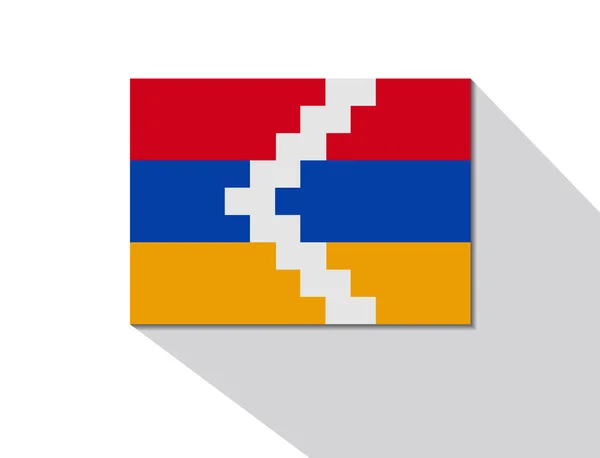 Nagorno-Karabach-Flagge mit langem Schatten — Stockvektor