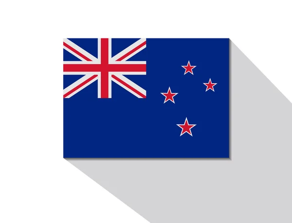 Nueva bandera zealand sombra larga — Vector de stock