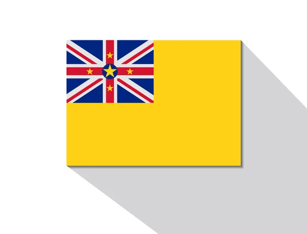 Niue bandera de sombra larga — Vector de stock