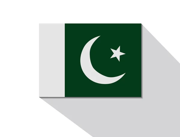 Pakistan bandera de sombra larga — Archivo Imágenes Vectoriales