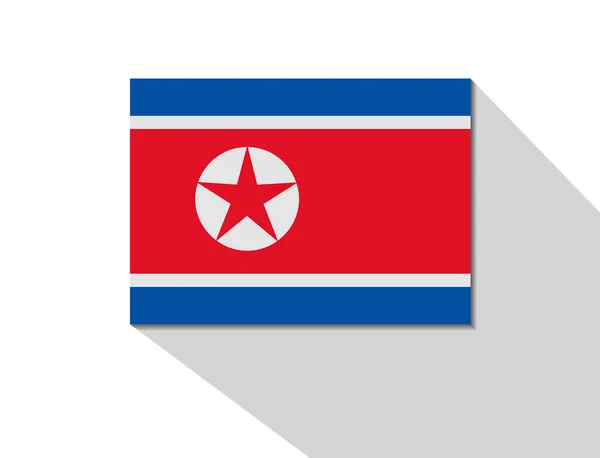 Bandiera lunga ombra della Corea del Nord — Vettoriale Stock