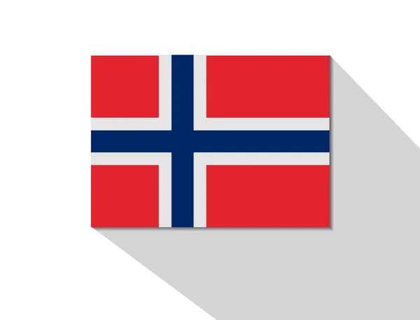 Bandera de sombra larga norway — Vector de stock