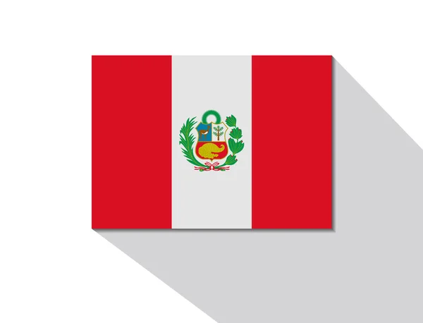 Peru bandiera lunga ombra — Vettoriale Stock